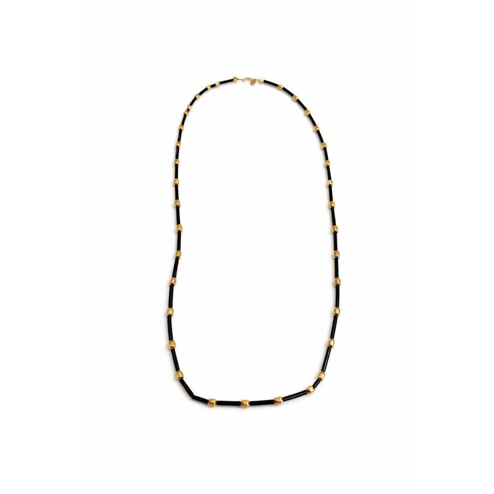 Vendome Black Beaded Single Strand Necklace